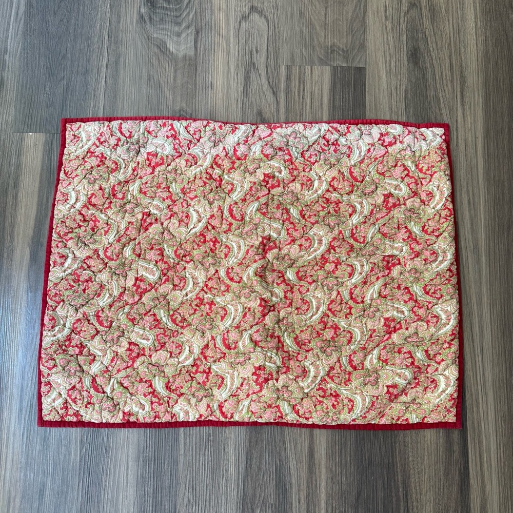 Pottery Barn Georgia Red Paisley Standard Sham Pillow Case Red/Pink/Green *Read*
